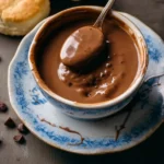 Creamy sweet Southern chocolate biscuit gravy served in a bowl