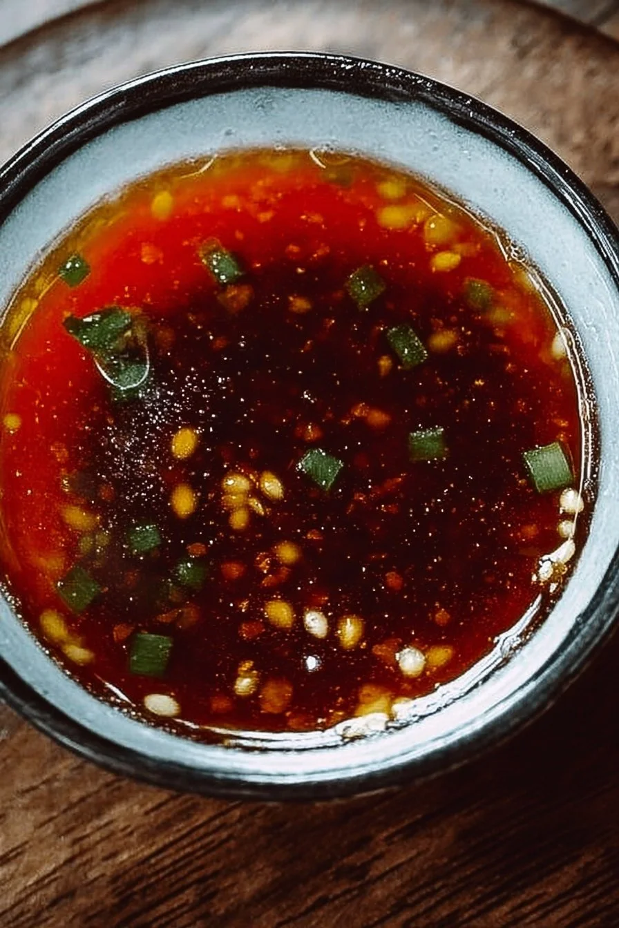 Delicious dipping sauce served with fresh spring rolls