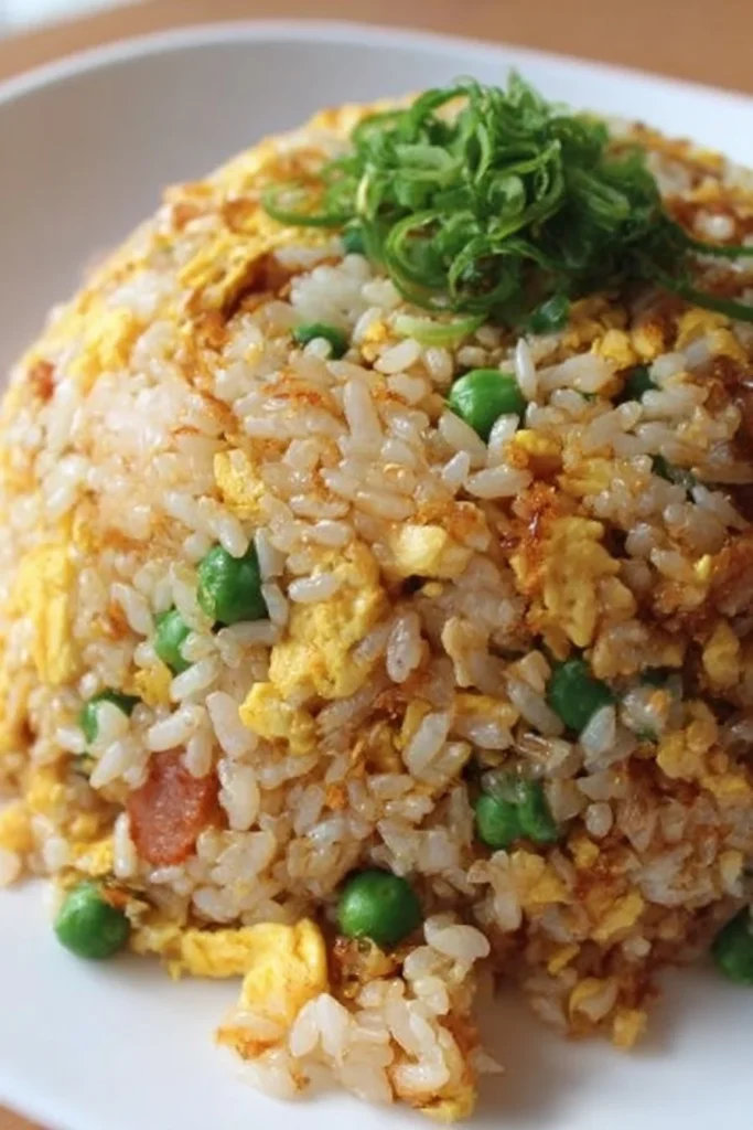Easy 10-minute fried rice dish with colorful vegetables and eggs