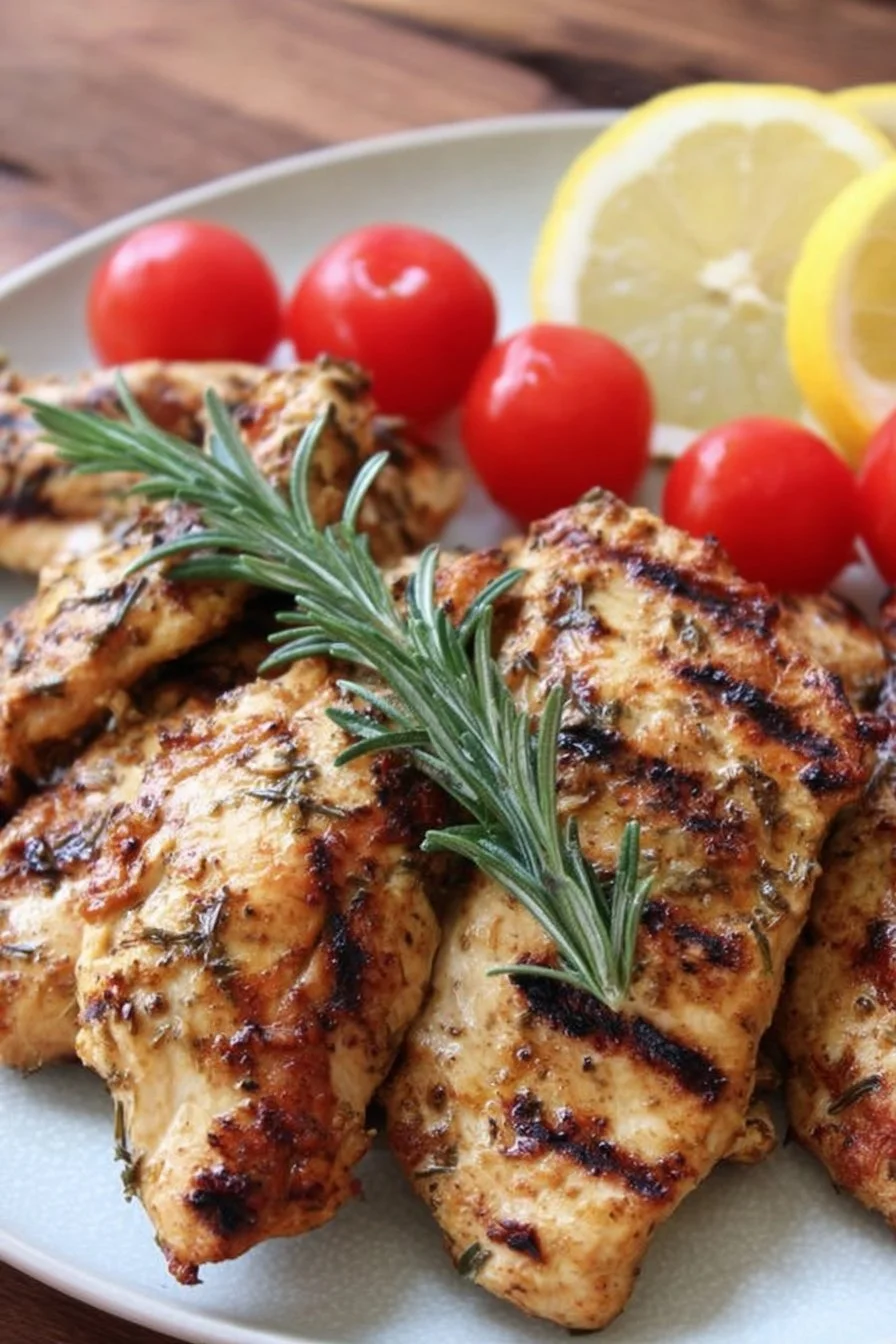 Juicy Greek chicken marinated in a flavorful blend of spices and herbs.