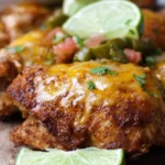 Fiesta Lime Chicken plated with lime wedges and fresh cilantro.