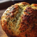 Homemade Garlic Herb Dutch Oven Bread fresh out of the oven