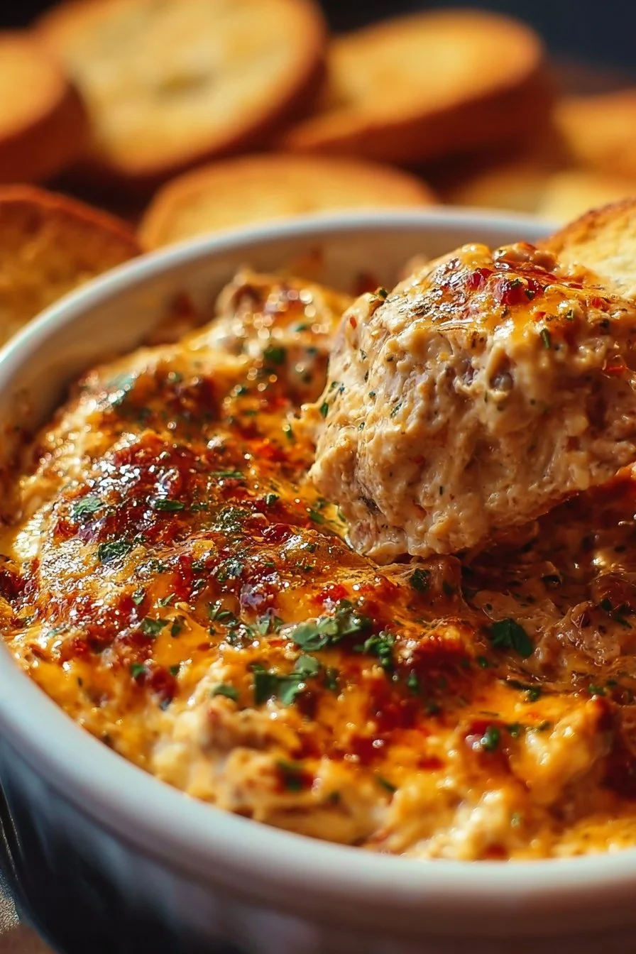 Delicious Hissy Fit Dip served in a bowl with vegetables and chips