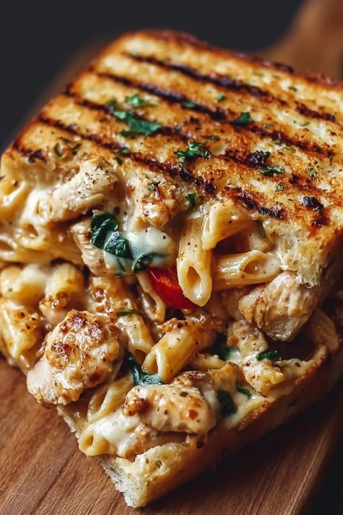 Honey pepper chicken served in a delicious panini pasta dish