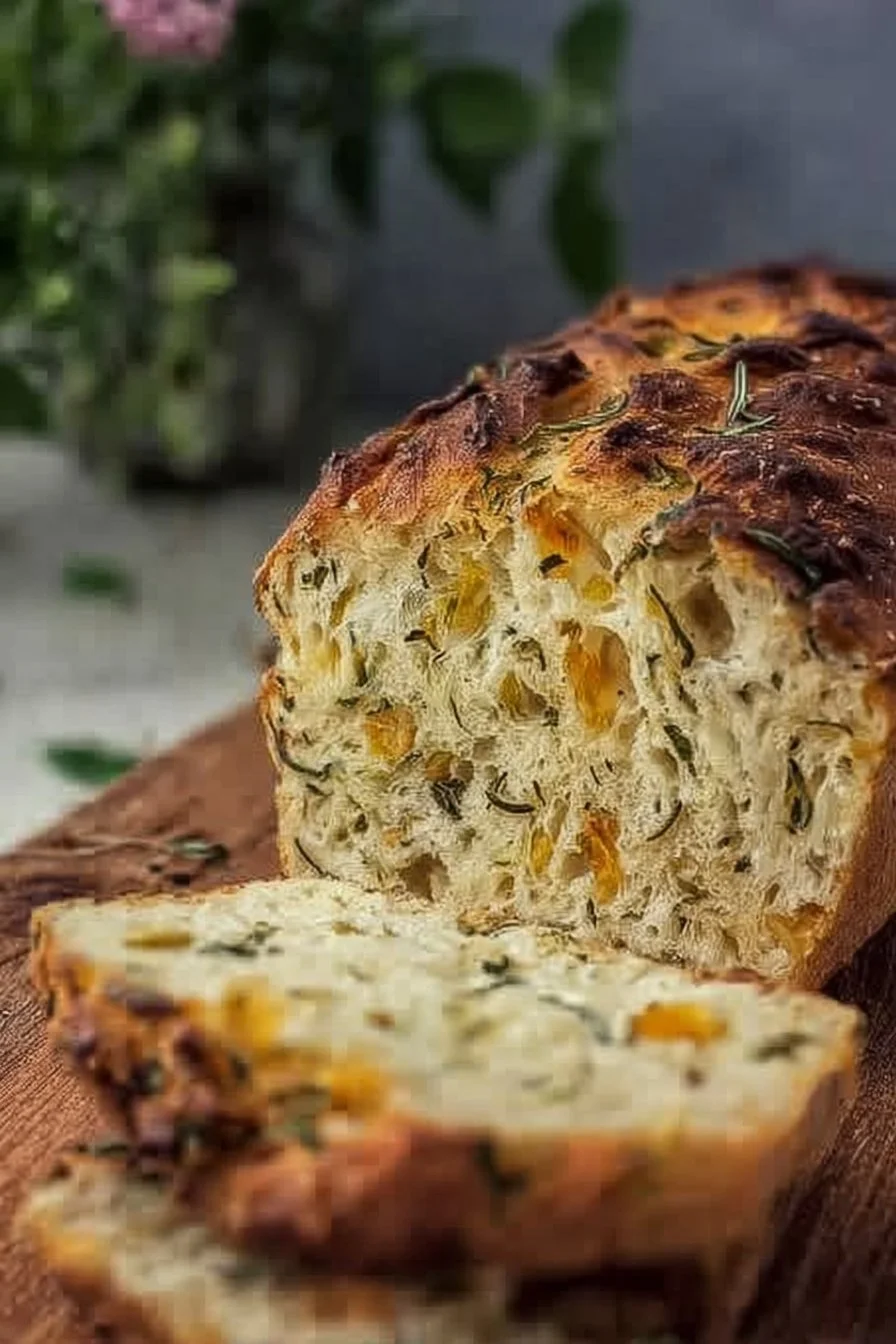 Delicious homemade Italian Herbs and Cheese Bread fresh out of the oven
