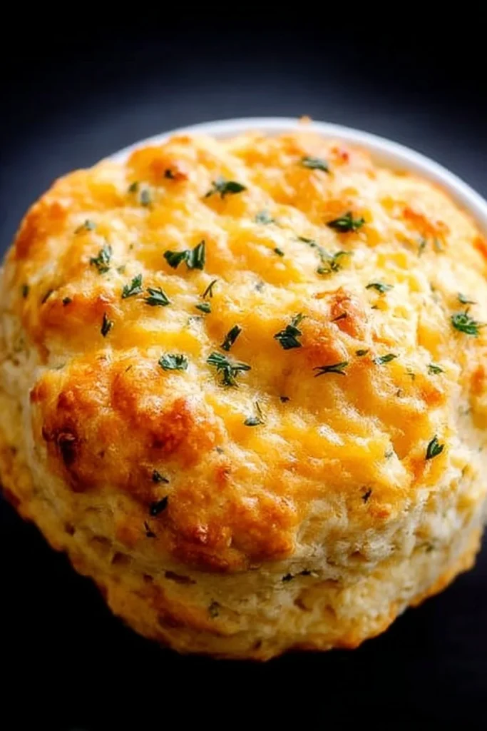 Microwave Cheddar & Herb Biscuit ready to enjoy in a mug