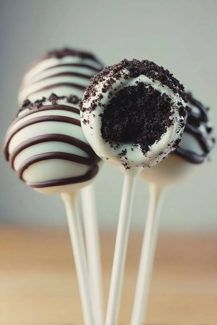 Delicious Oreo Cake Pops decorated with chocolate and sprinkles