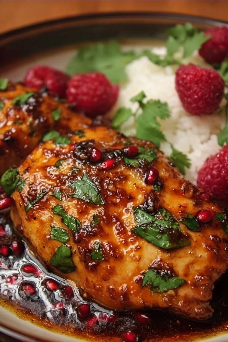 Sweet and Spicy Jalapeno Raspberry Chicken dish ready in 25 minutes