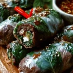 Delicious Thai basil beef rolls ready for a weeknight dinner.