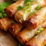 Crispy air fryer spring rolls filled with fresh vegetables