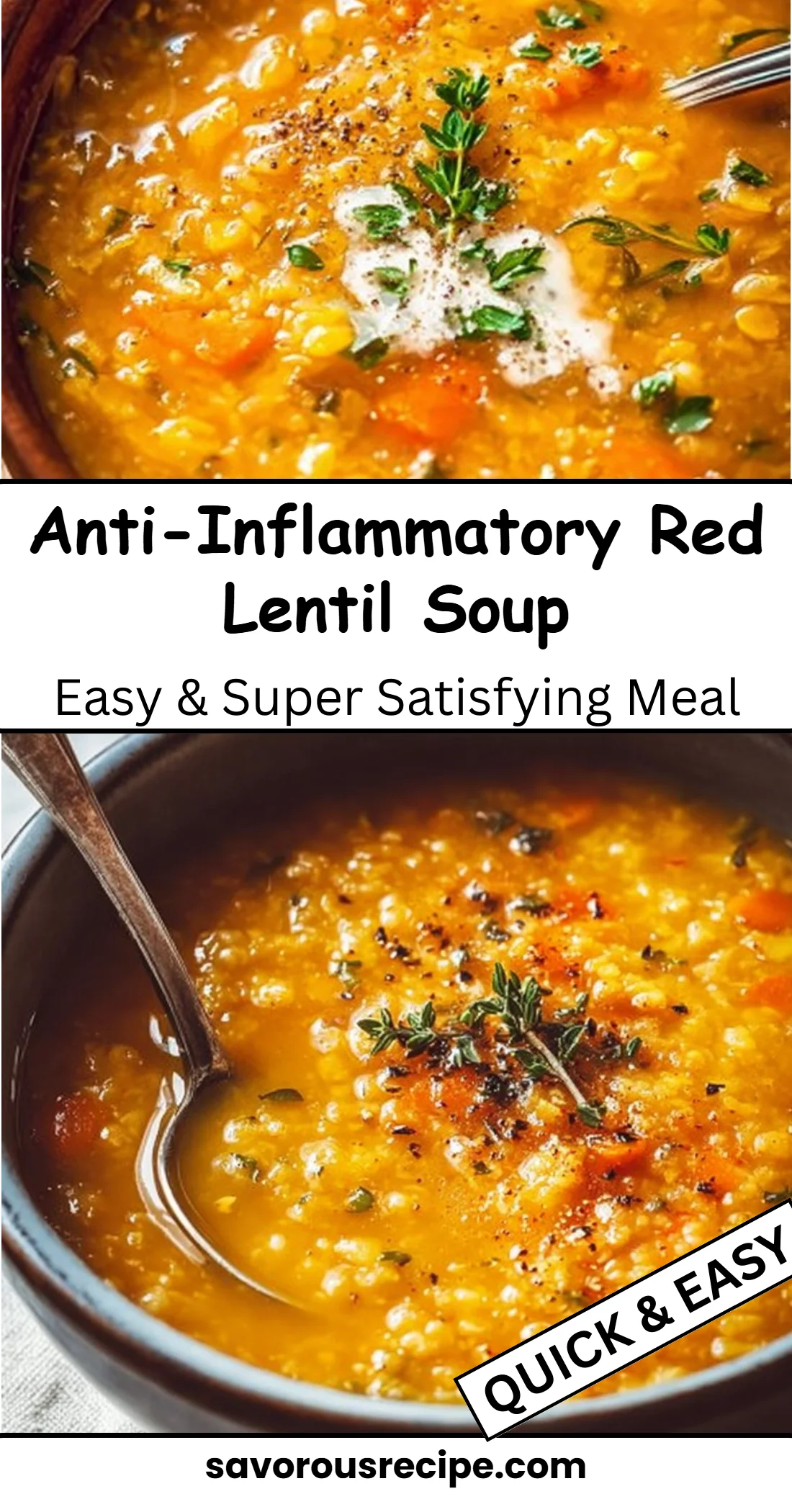 Anti-Inflammatory Red Lentil Soup