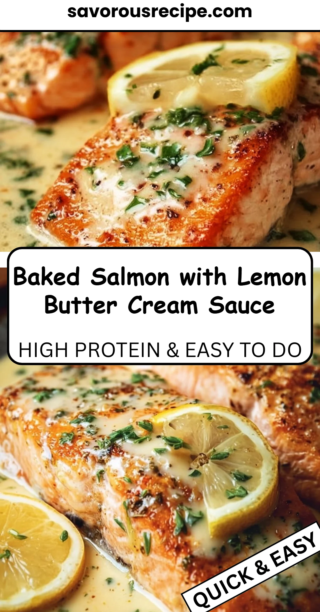 Baked Salmon with Lemon Butter Cream Sauce