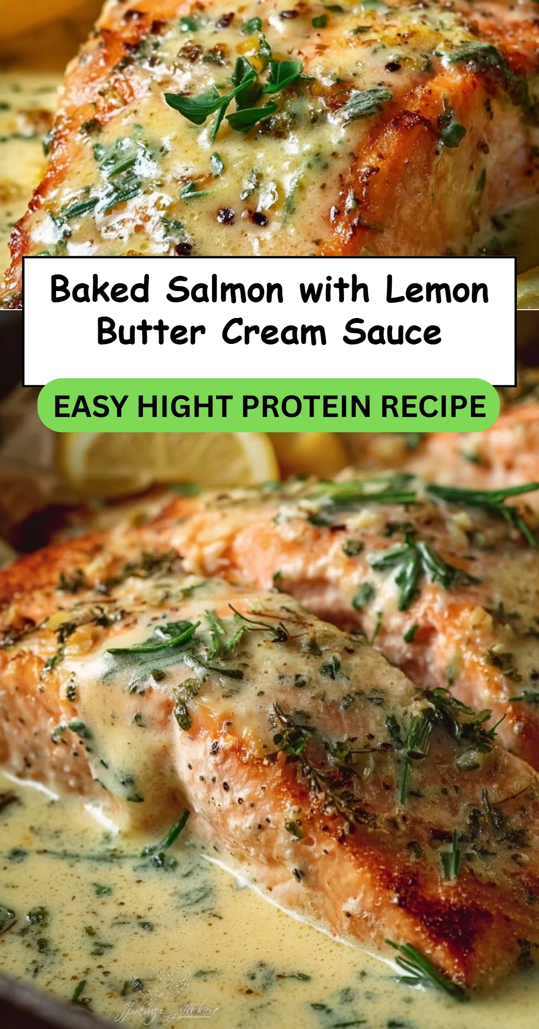 Baked Salmon with Lemon Butter Cream Sauce