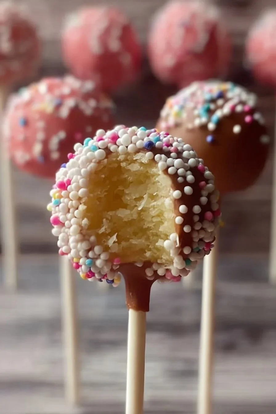 Delicious cake pops served on a colorful plate, showcasing various flavors and toppings.