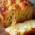Delicious homemade cheese bread served warm and cheesy.