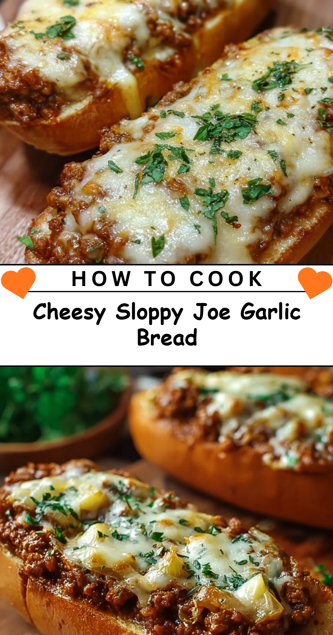 Cheesy Sloppy Joe Garlic Bread