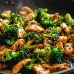 Delicious Chicken and Broccoli Skillet with vibrant vegetables in a pan