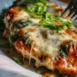 Delicious Chicken Lombardy dish with mushrooms and cheese, savory Italian flavors.