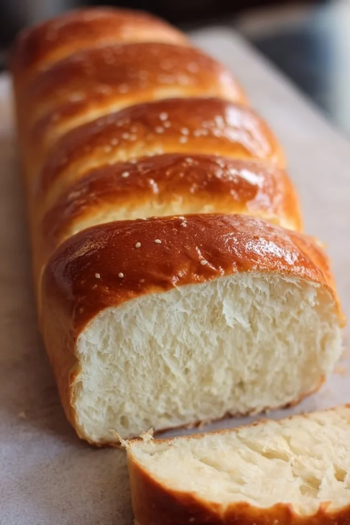 Freshly baked copycat Raising Cane's bread on a wooden table