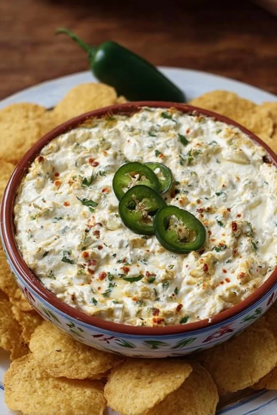 Delicious Cottage Cheese Jalapeño Popper Dip served in a bowl