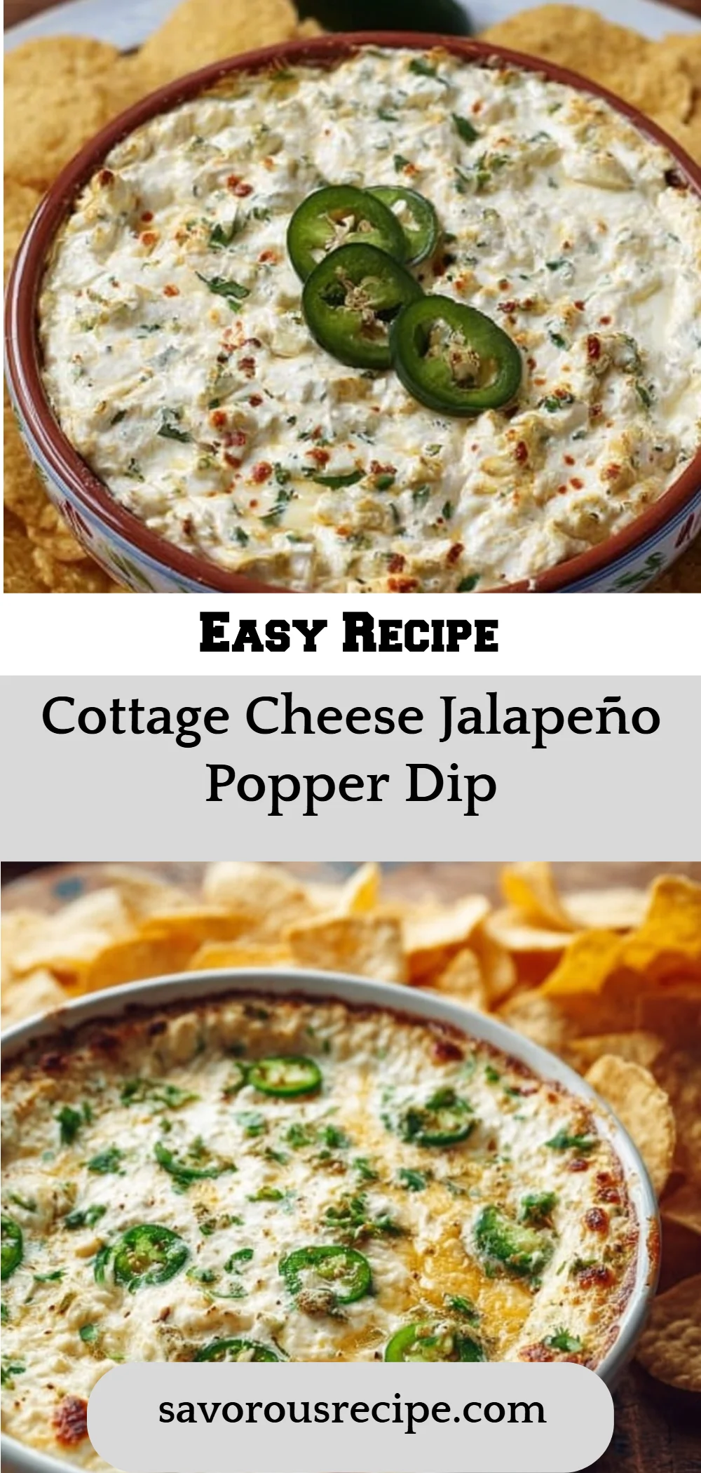 Cottage Cheese Jalapeño Popper Dip