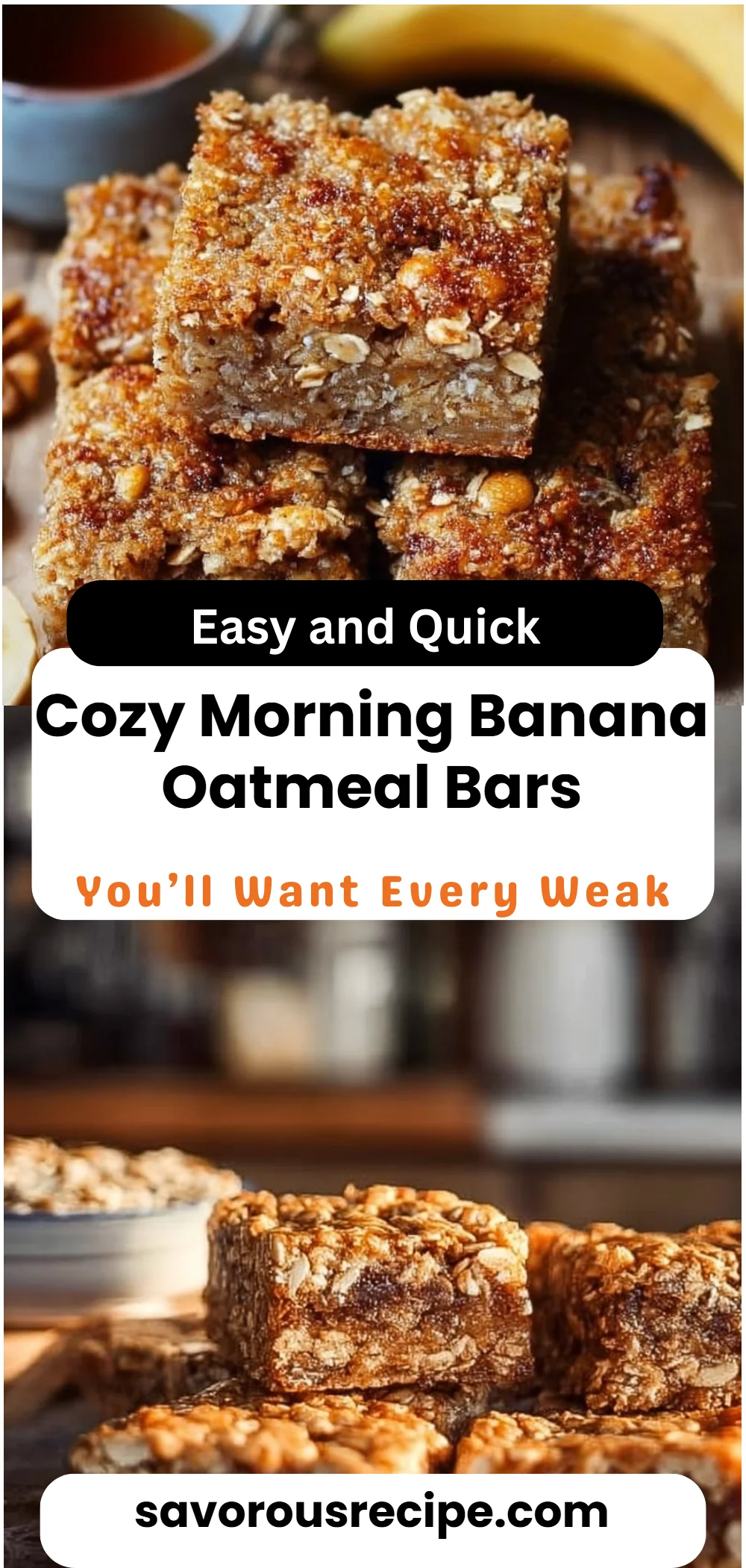 Cozy Morning Banana Oatmeal Bars