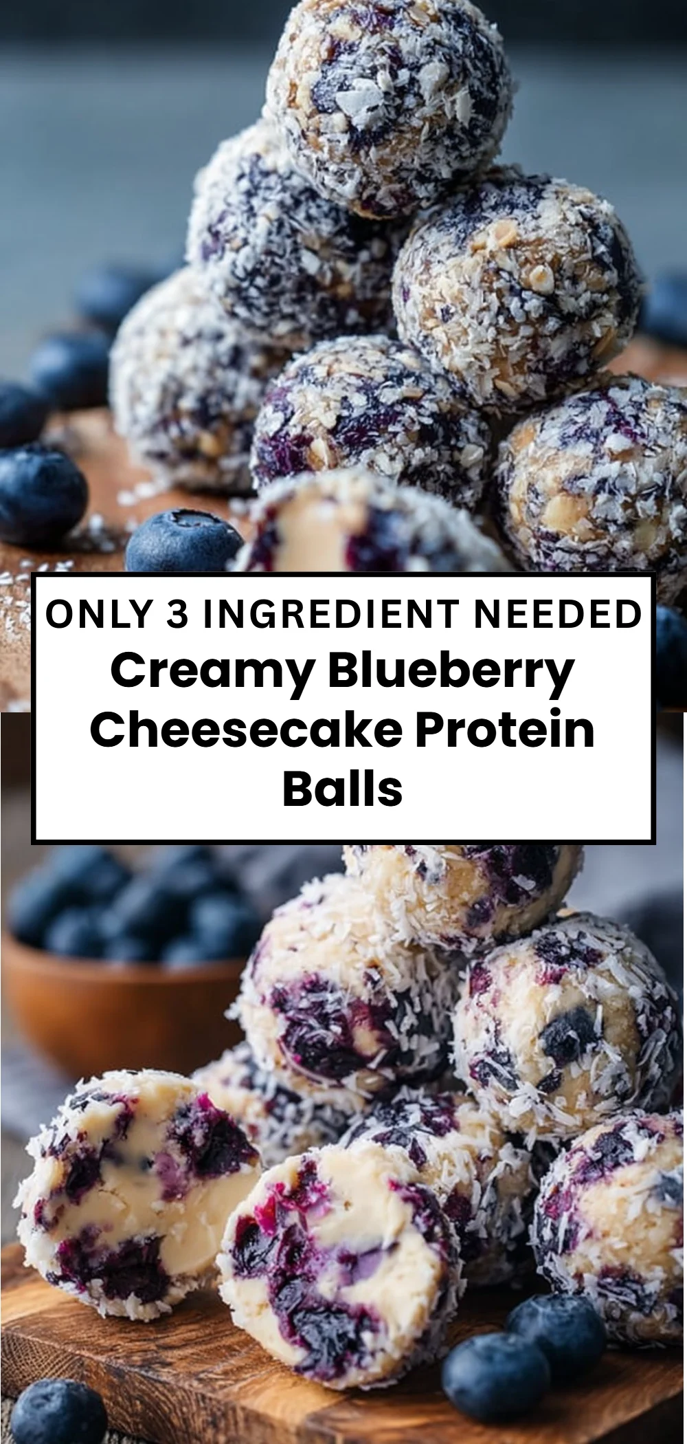 Creamy Blueberry Cheesecake Protein Balls