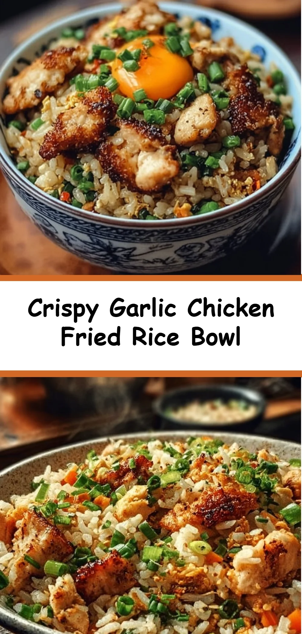 Crispy Garlic Chicken Fried Rice Bowl