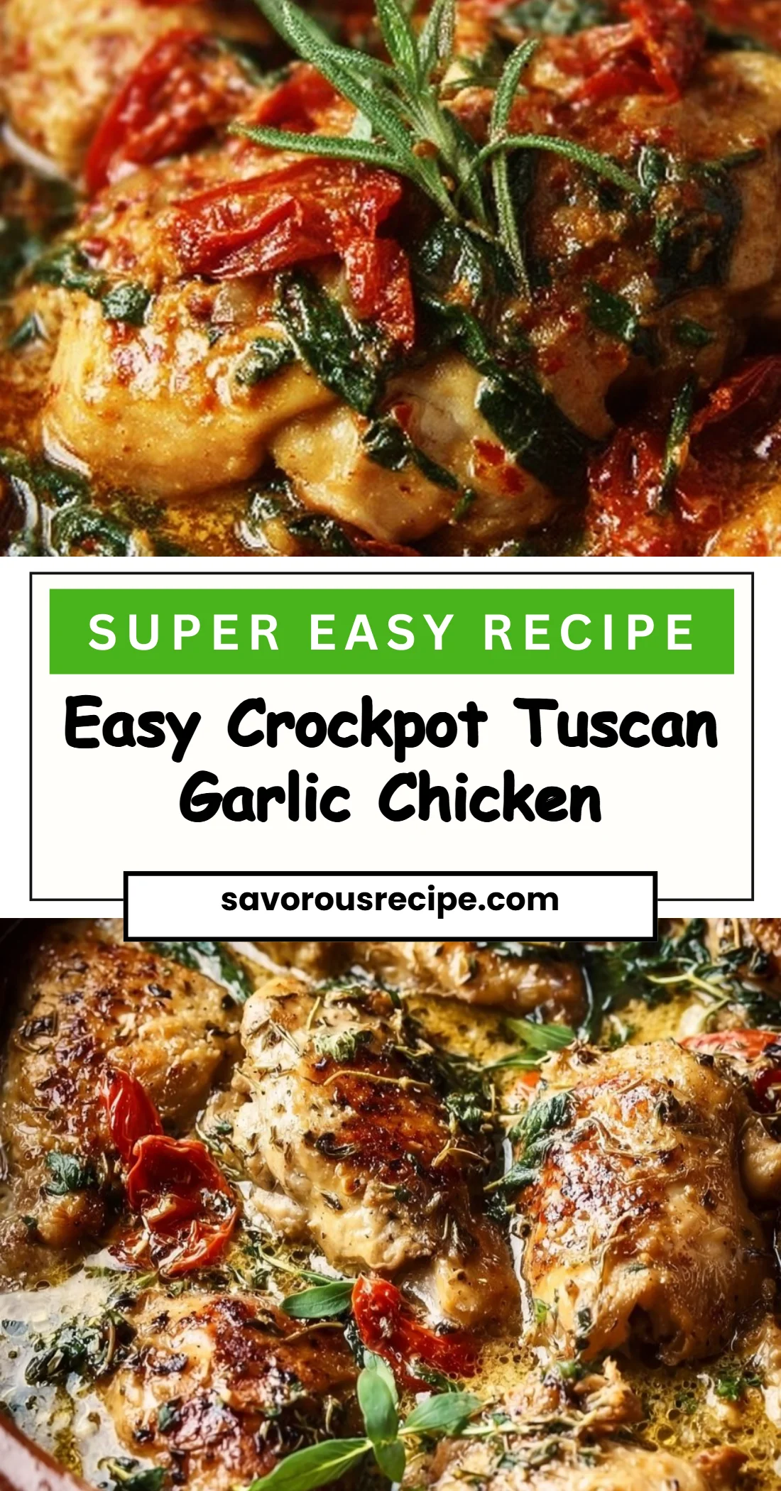 Easy Crockpot Tuscan Garlic Chicken