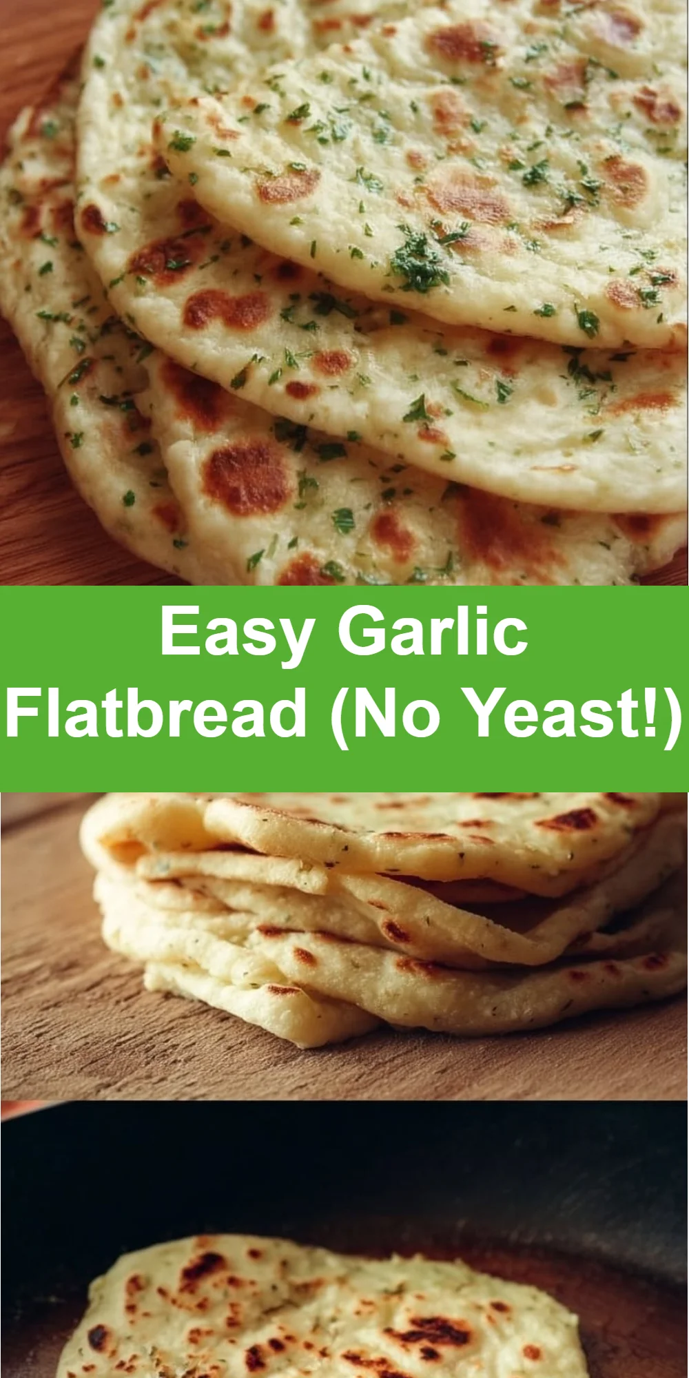 Easy Garlic Flatbread (No Yeast!)