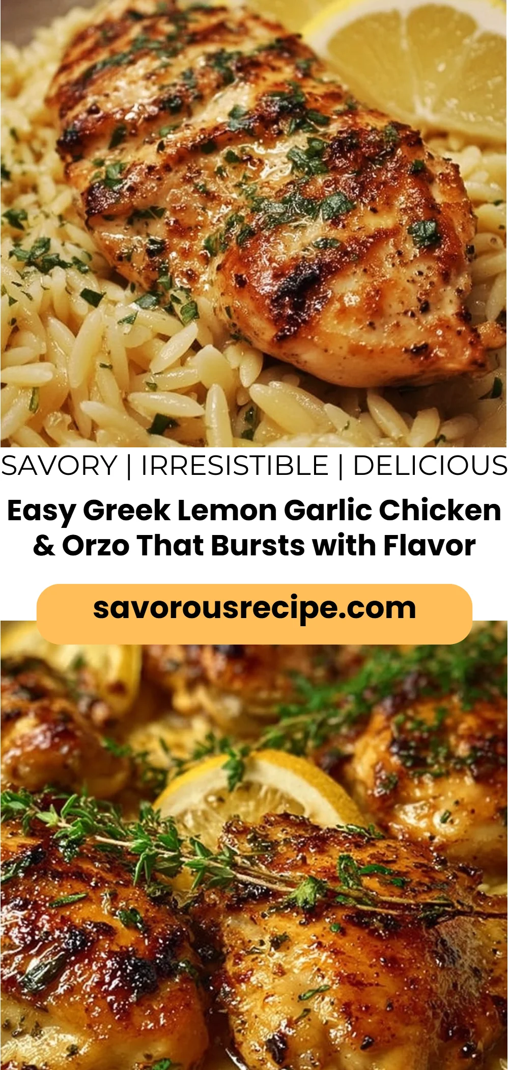 Easy Greek Lemon Garlic Chicken & Orzo That Bursts with Flavor