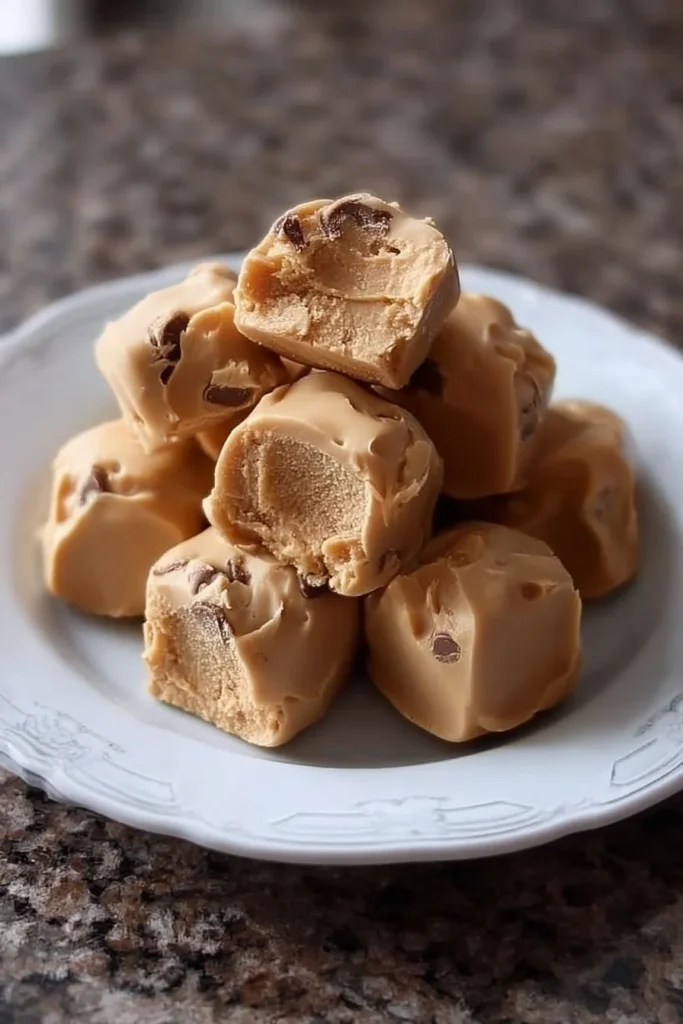 Frozen Greek yogurt peanut butter bites in a bowl, a healthy snack option.