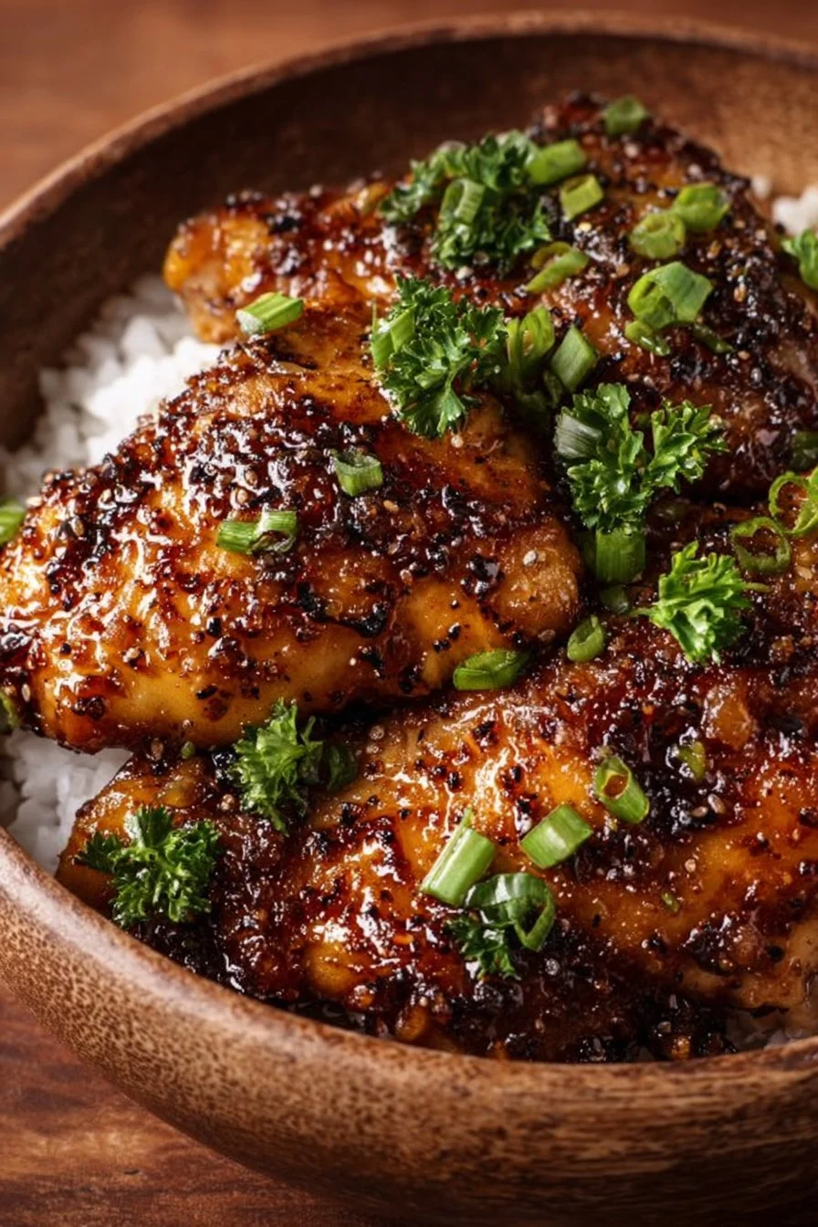 Delicious Garlic Brown Sugar Chicken dish served on a plate