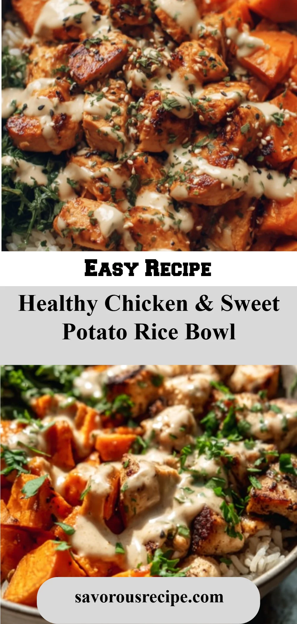 Healthy Chicken & Sweet Potato Rice Bowl