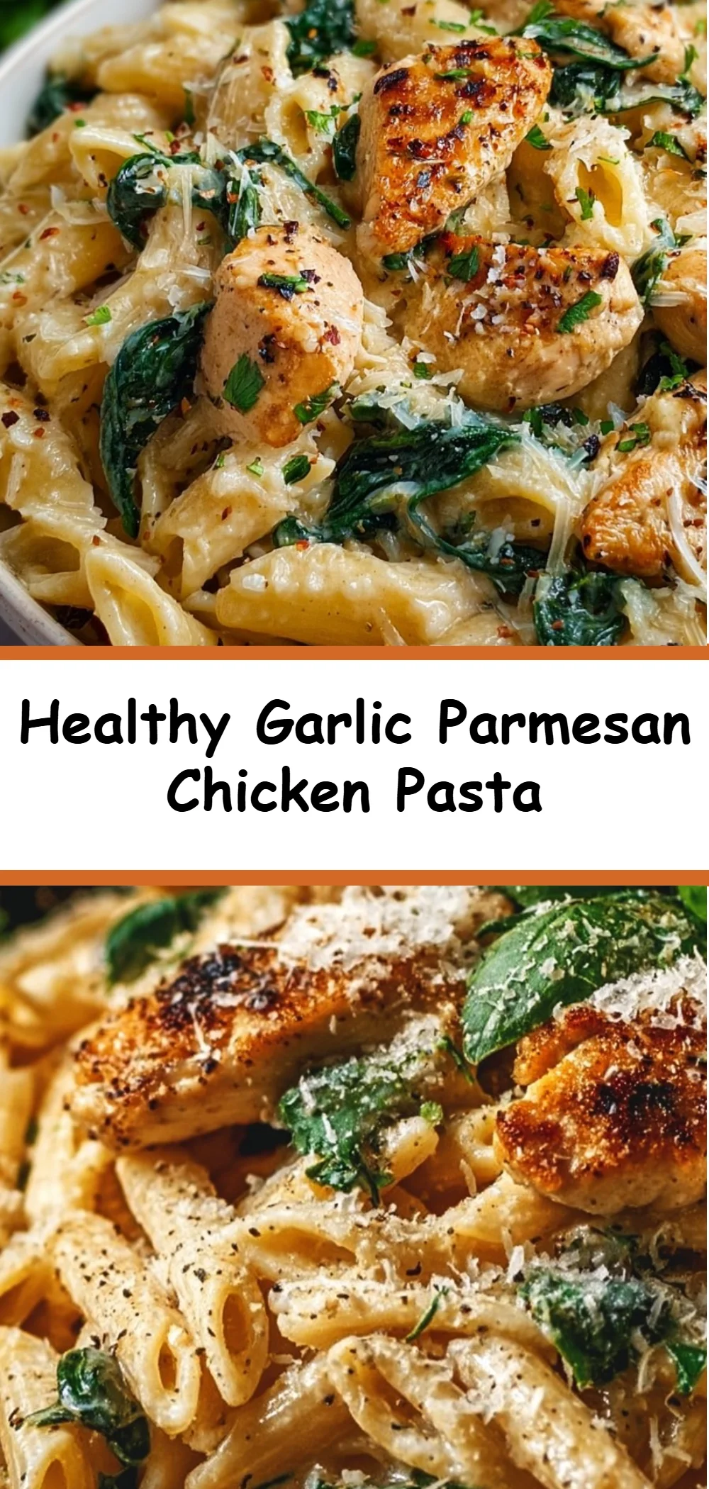 Healthy Garlic Parmesan Chicken Pasta