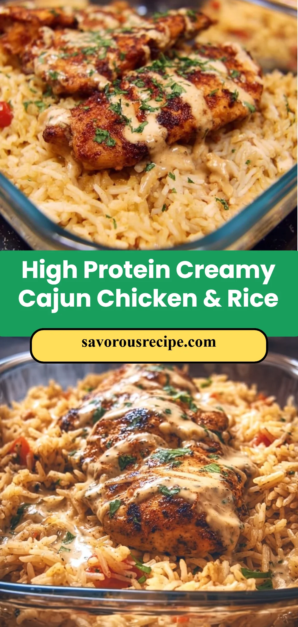 High Protein Creamy Cajun Chicken & Rice