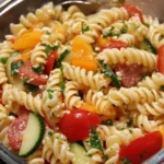 High Protein Italian Pasta Salad with fresh vegetables and pasta