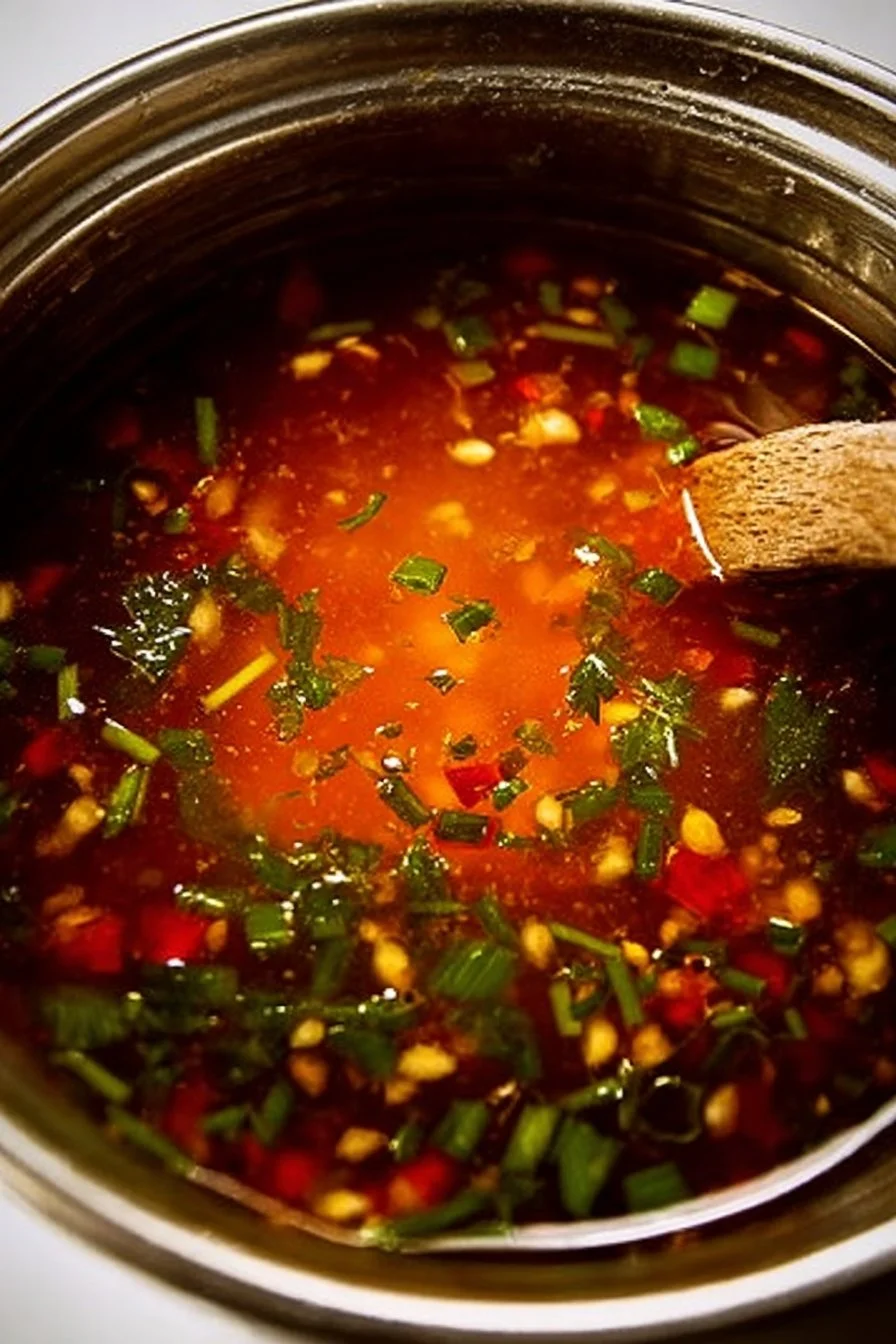 Delicious homemade spring roll sauce perfect for dipping.