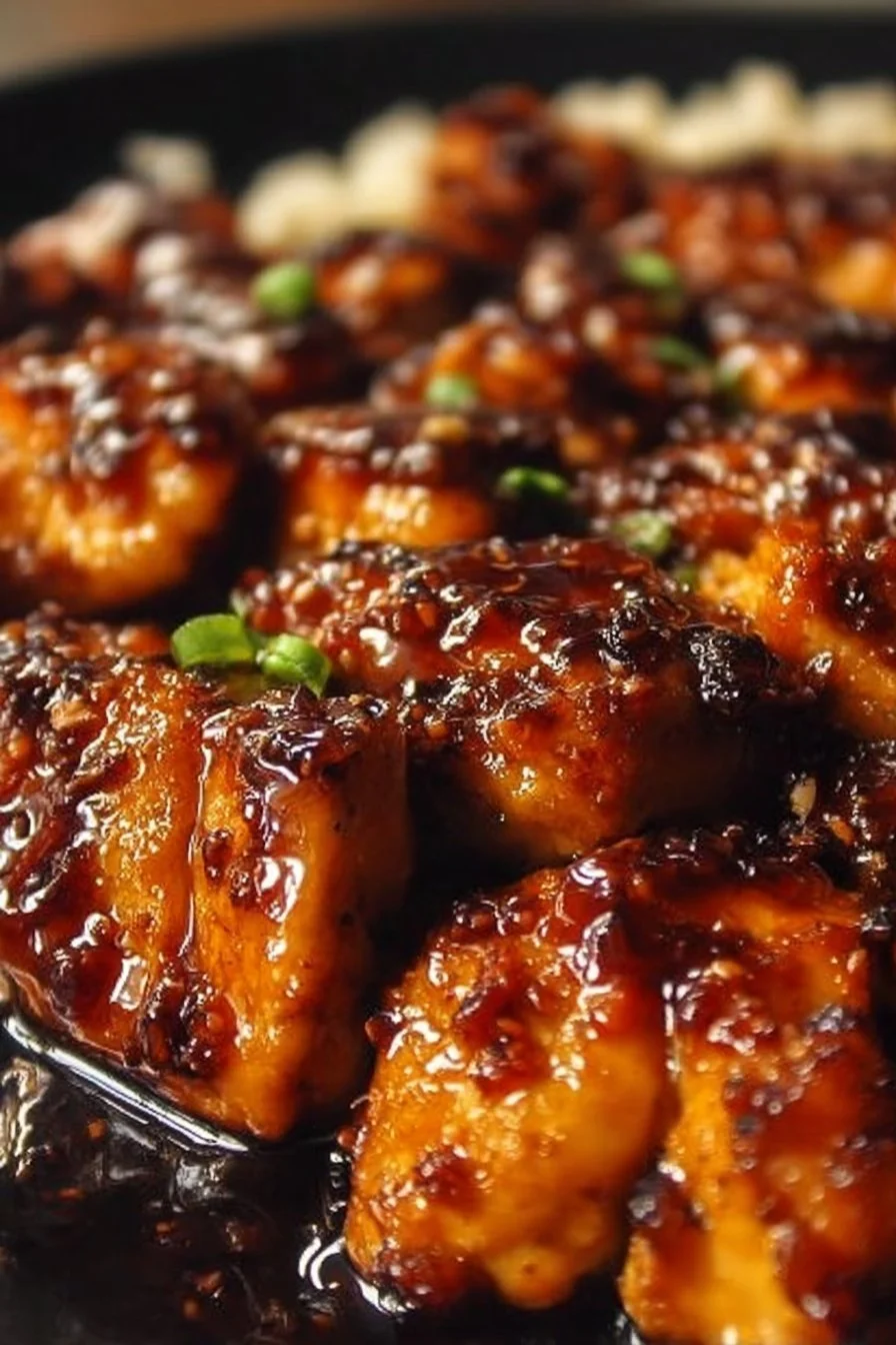 Delicious Honey BBQ Chicken served on a plate with garnished herbs.