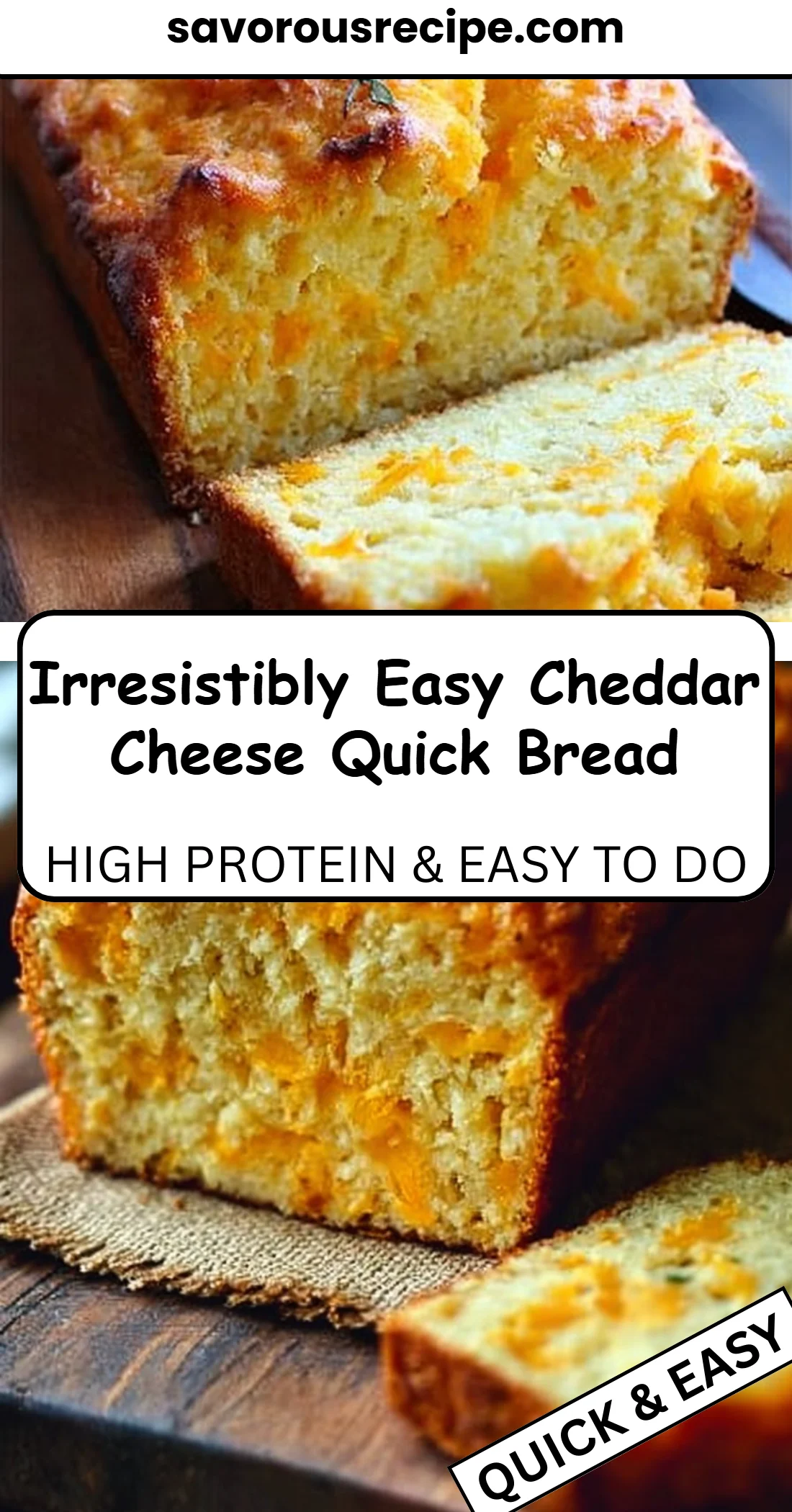 Irresistibly Easy Cheddar Cheese Quick Bread