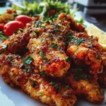 Delicious Mediterranean chicken tenders served with herbs and spices
