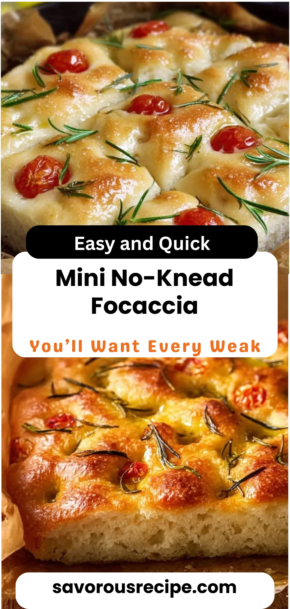 Mini No-Knead Focaccia