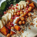 Colorful anti-inflammatory glow bowl filled with healthy ingredients.
