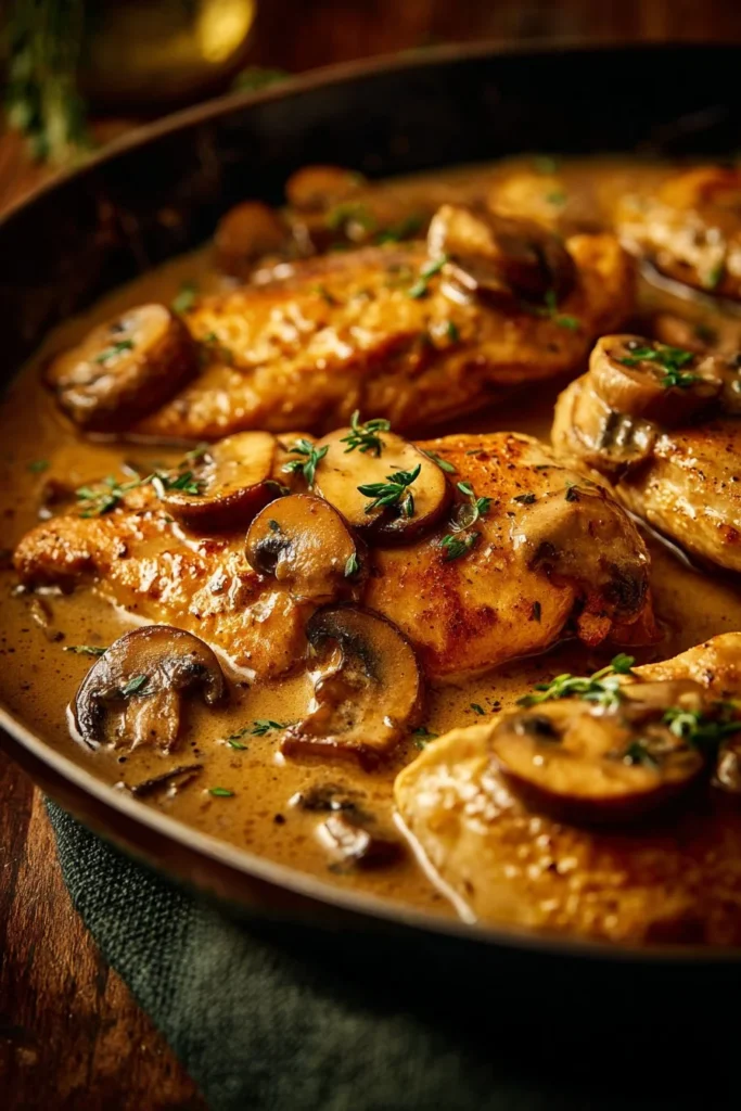 Delicious easy chicken dinner recipes served with a shrooms aesthetic
