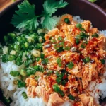 Spicy Canned Salmon Rice Bowl with vibrant veggies and rice
