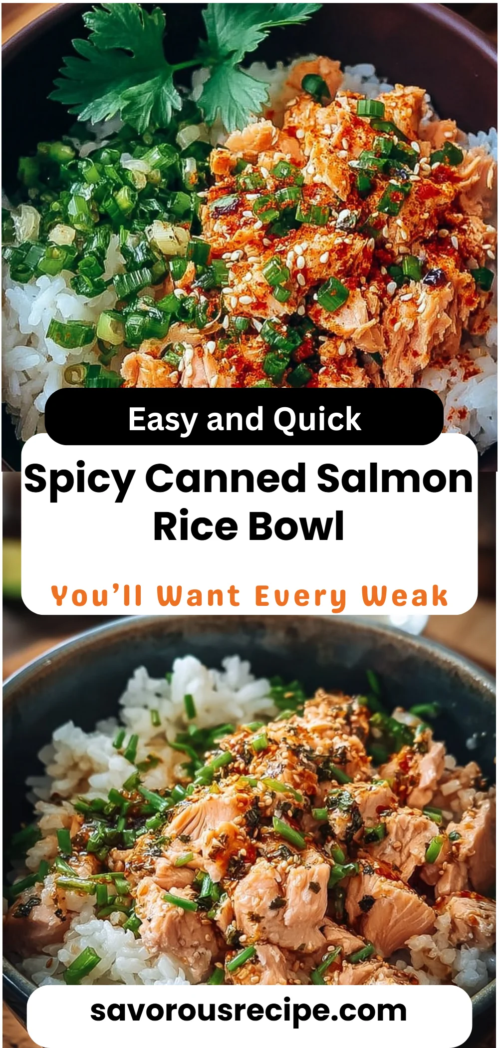 Spicy Canned Salmon Rice Bowl