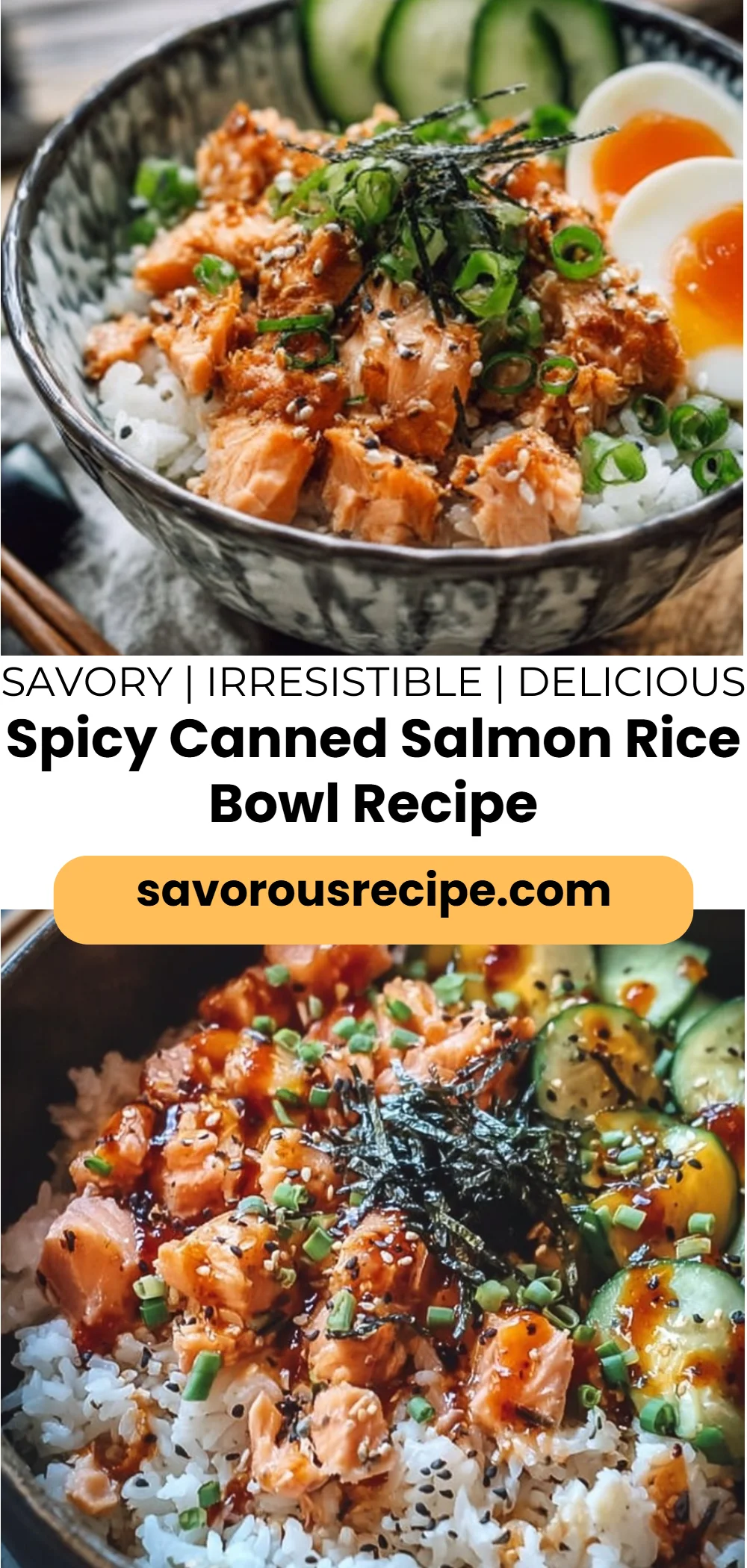 Spicy Canned Salmon Rice Bowl Recipe