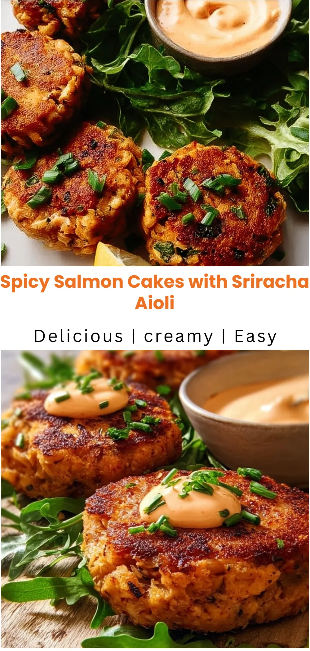 Spicy Salmon Cakes with Sriracha Aioli