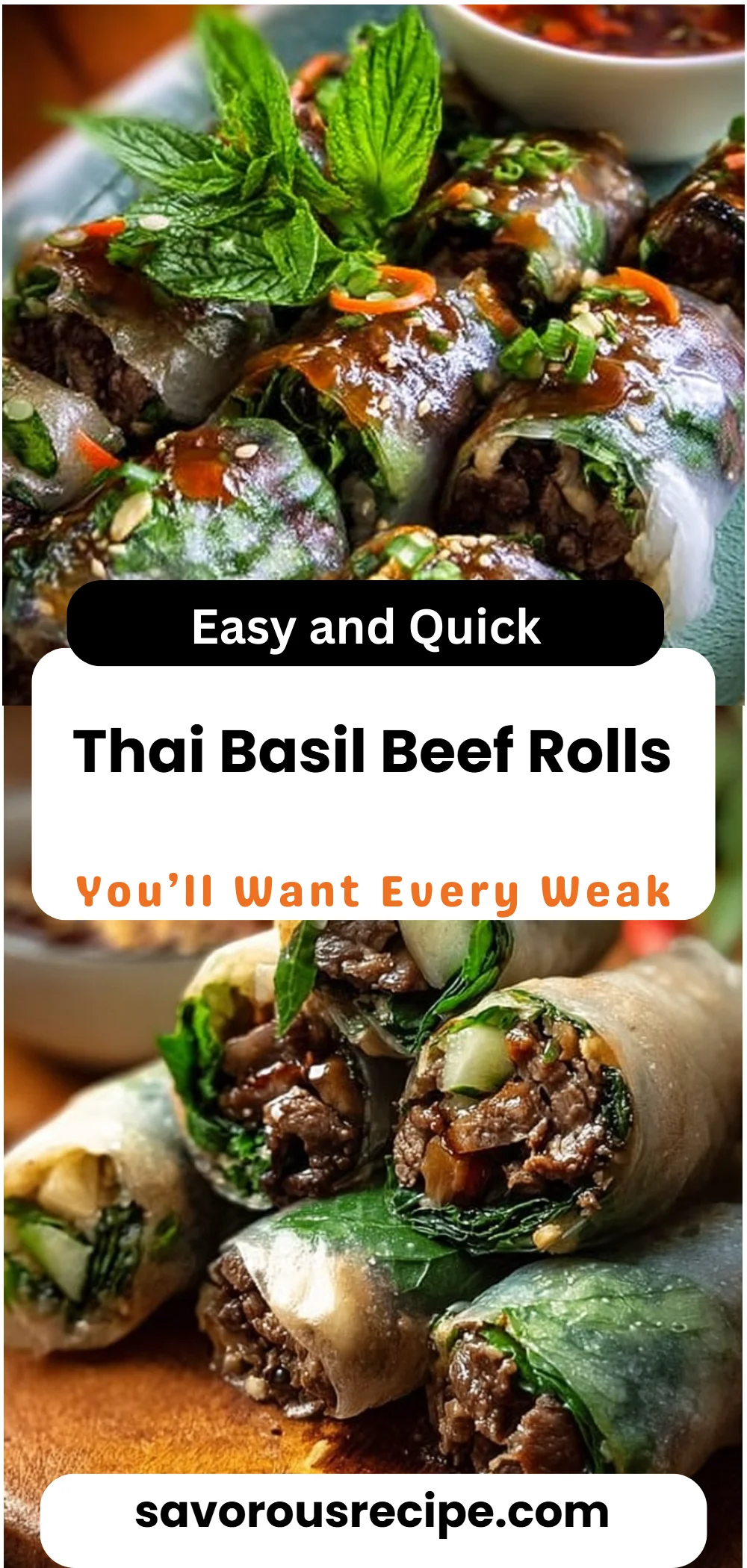 Thai Basil Beef Rolls