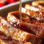Cinnamon Overnight French Toast Bake ready to serve on a brunch table